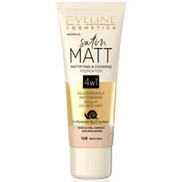 Fond de ten Satin Matt Mattifying & Covering 103 Natural, 30ml, Eveline Cosmetics