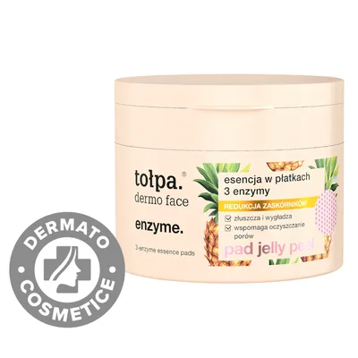 Dischete imbibate in esenta exfolianta cu 3 enzime Dermo Face Enzyme, 50 bucati, Tolpa
