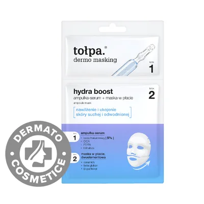 Masca tip servetel in 2 pasi cu ser Hydra Boost Dermo Masking, 1 bucata, Tolpa