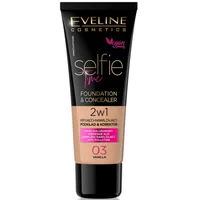 Fond de ten & corector Selfie Time 03 Vanilla, 30ml, Eveline Cosmetics