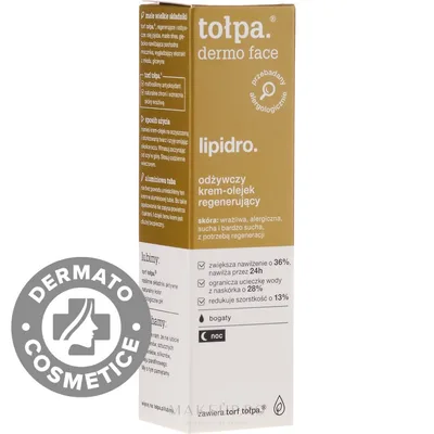 Crema regeneranta pentru piele uscata si sensibila Dermo Face Lipidro, 40ml, Tolpa