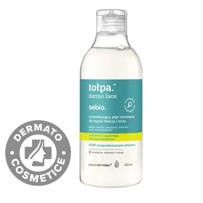 Apa micelara purifianta pentru ten gras si acneic Dermo Face Sebio, 400ml, Tołpa