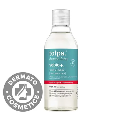 Toner cu AHA + LHA pentru ten gras si acneic Dermo Face Sebio+, 200ml, Tołpa