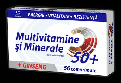 Multivitamine si Minerale cu Ginseng 50+, 56 comprimate, Zdrovit
