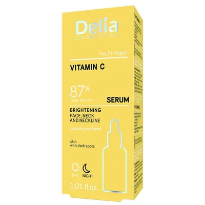 Ser de fata & decolteu Vitamin C Brightening, 30ml, Delia Cosmetics