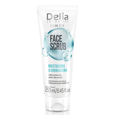 Scrab pentru fata Moisturizing & Normalizing Clean Skin, 250ml, Delia Cosmetics