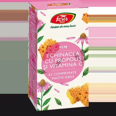 Echinacea cu propolis si vitamina C F170, 60 comprimate, Fares