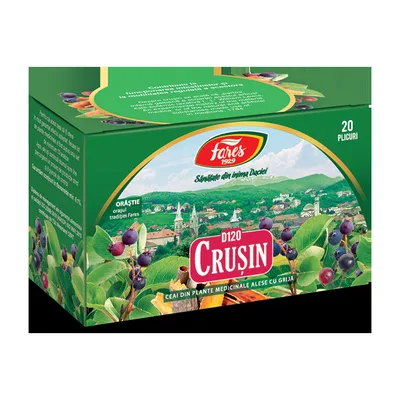 Ceai din scoarta de crusin D120, 20 plicuri, Fares