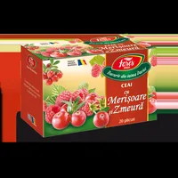 Ceai cu merisoare si zmeura Aromfruct, 20 plicuri, Fares