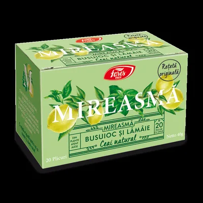 Ceai cu busuioc si lamaie Mireasma, 20 plicuri, Fares