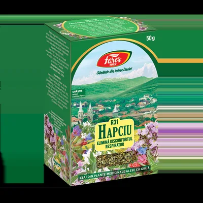Ceai Hapciu elimina disconfortul respirator, 50g, Fares