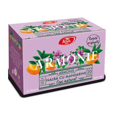 Ceai de nalba cu mandarine Armonie, 20 plicuri, Fares