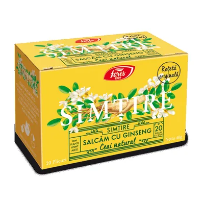 Ceai de salcam cu ginseng Simtire, 20 plicuri, Fares