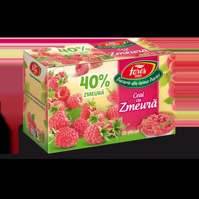 Ceai cu zmeura 40%, 20 plicuri, Fares