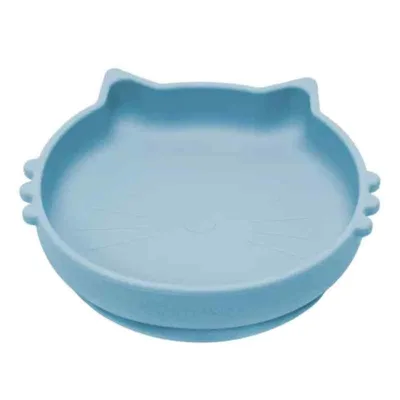 Bol din silicon Kitty II - Aqua Blue, 1 bucata, Appekids