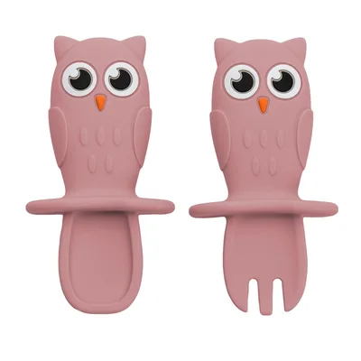 Set tacamuri din silicon Owl Old Rose 6 luni+, 1 bucata, Appekids