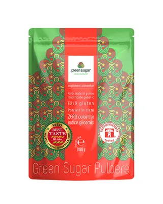 Green Sugar Premium 1:2 pulbere, 500g, Laboratoarele Remedia