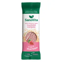 Mini rondele din orez cu glazura de capsuni, 24g, SanoVita