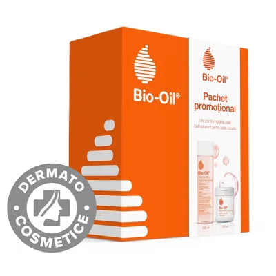 Pachet Ulei pentru ingrijirea pielii 200ml + Gel pentru ingrijirea pielii uscate 100ml, Bio-Oil