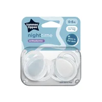 Suzeta ortodontica de noapte care lumineaza in intuneric 0-6 luni Transparent, 2 bucati, Tommee Tippee
