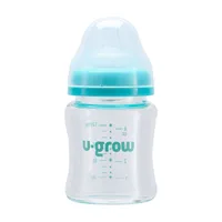 Pachet Biberon de sticla 120ml + Tetine 2 bucati, U-Grow