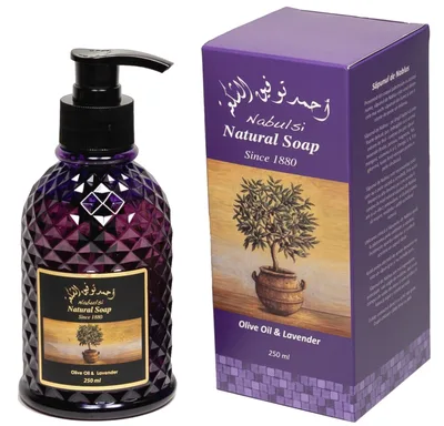 Sapun lichid cu ulei de masline si ulei de lavanda, 250ml, Nabulsi