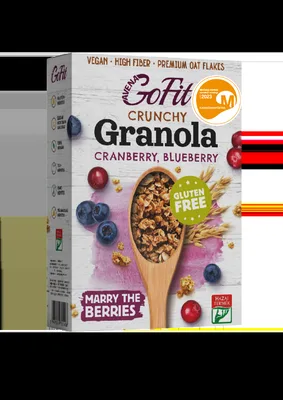 Granola cu afine si merisoare fara gluten, 250g, Avena GoFit
