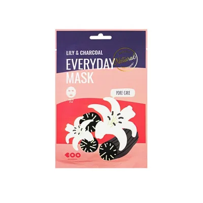 Masca de fata cu carbune activ si flori de crin Everyday, 27g, Dearboo