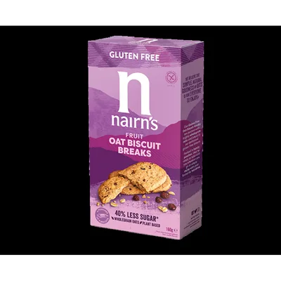 Biscuiti fara gluten din ovaz integral cu fructe, 160g, Nairn's