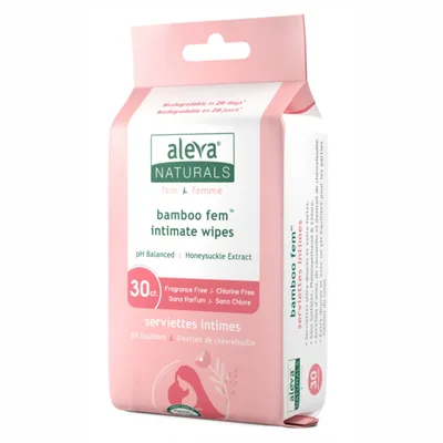 Servetele umede intime din fibre de bambus, 30 bucati, Aleva Naturals