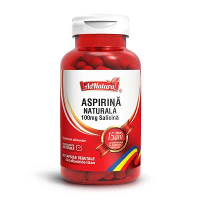 Aspirina naturala 100mg salicina, 30 capsule, AdNatura