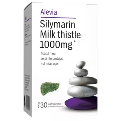 Silymarin Milk thistle 1000mg, 120 comprimate, Alevia