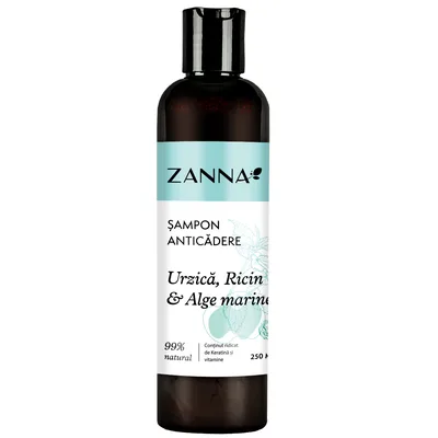 Sampon anticadere cu urzica si ricin & alge marine, 250ml, Zanna