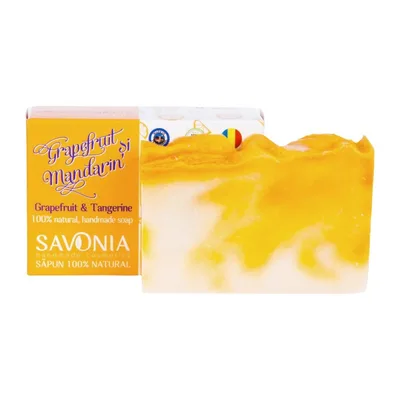 Sapun natural pentru fata maini si corp Grapefruit si Mandarin, 90g, Savonia