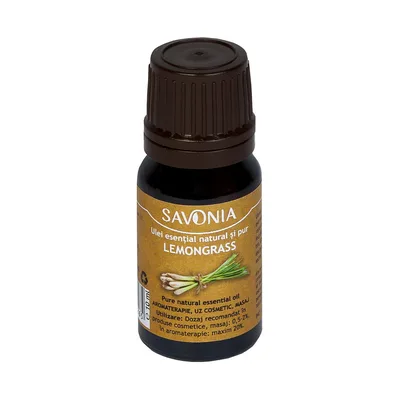 Ulei esential natural si pur de lemongrass, 10ml, Savonia