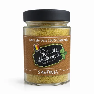 Sare de baie cu roinita si menta creata, 350g, Savonia