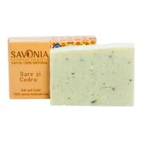 Sapun natural pentru maini si corp Sare si Cedru, 90g, Savonia