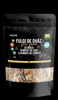 Fulgi de ovaz fini fara gluten cu maca, chia si seminte de canepa Eco, 200g, Niavis