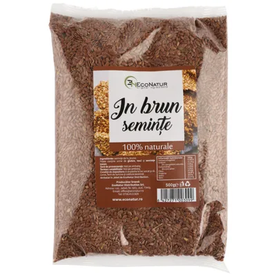 Seminte de in brun, 250g, EcoNatur