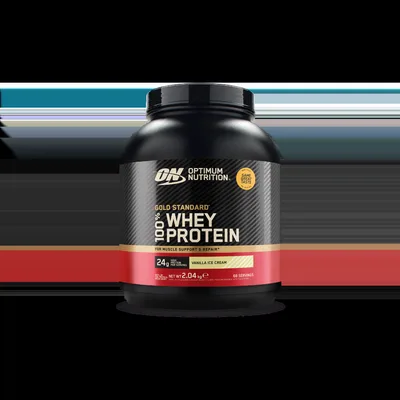 Proteine din zer 100% Whey Gold Standard cu aroma de vanilie, 2.04kg, Optimum Nutrition
