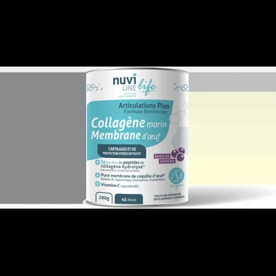 Colagen marin articulatii cu membrana de ou glucozamina condroitina & vitamina C, 280g, Nuviline