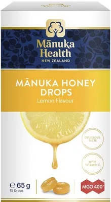 Dropsuri cu miere de Manuka MGO 400+ si lamaie, 65g, Manuka Health