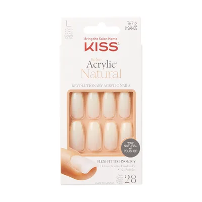 Unghii false Salon Acrylic Strong Enough Long Coffin, 28 bucati, Kiss