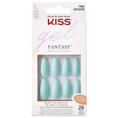 Unghii false Gel Fantasy Sculpted Back it Up Long Coffin, 28 bucati, Kiss