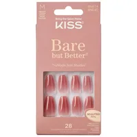 Unghii false Bare but Better Nude Medium Coffin, 28 bucati, Kiss