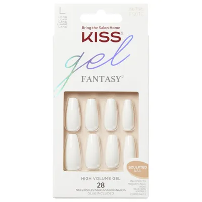 Unghii false Gel Fantasy Sculpted True Color Long Coffin, 28 bucati, Kiss