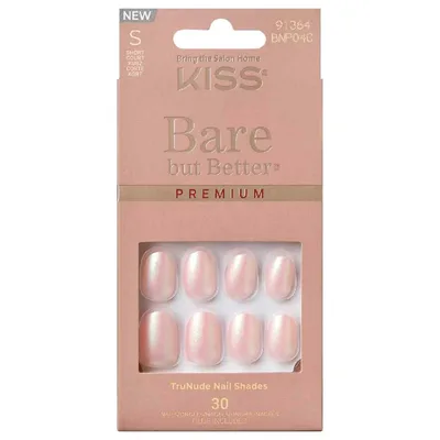 Unghii false Bare But Better Premium Nails Mocha, 30 bucati, Kiss