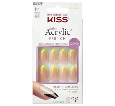 Unghii false Salon Acrylic French Color Hype, 28 bucati, Kiss