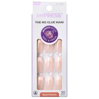 Unghii false Impress Nails Genuine, 30 bucati, Kiss