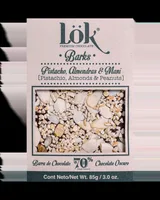Dark Chocolate 70% cacao cu arahide, migdale si fistic, 85g, LOK